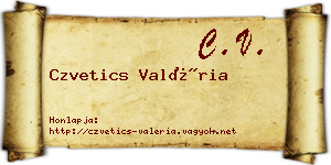 Czvetics Valéria névjegykártya